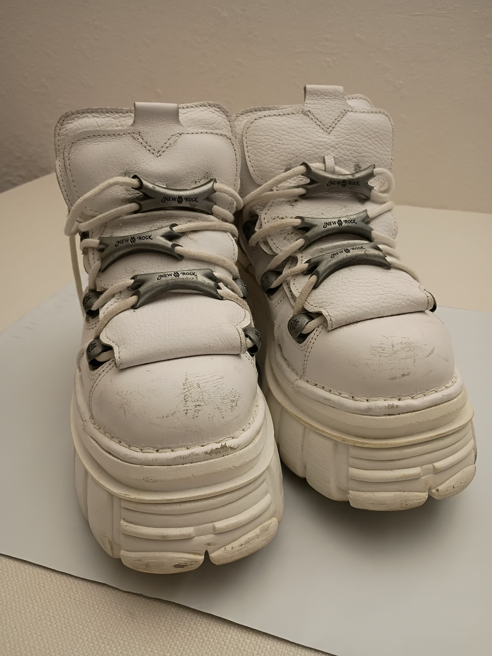White Platform Women's Chunky Lace-Up Sneakers